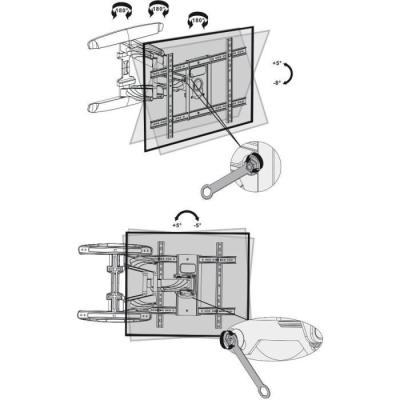 Réglage extensible. Mount Slim TV Stell pour un support mural pratique - SHO 7620