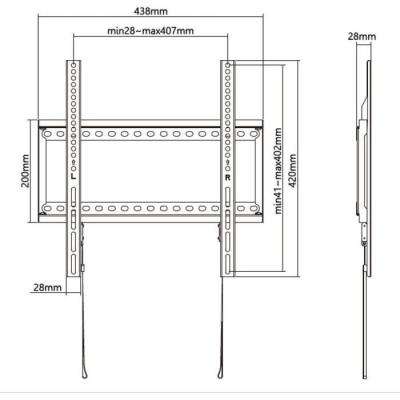Support TV fixe SLIM Stell SHO 5200 - Fixation Murale pour TV