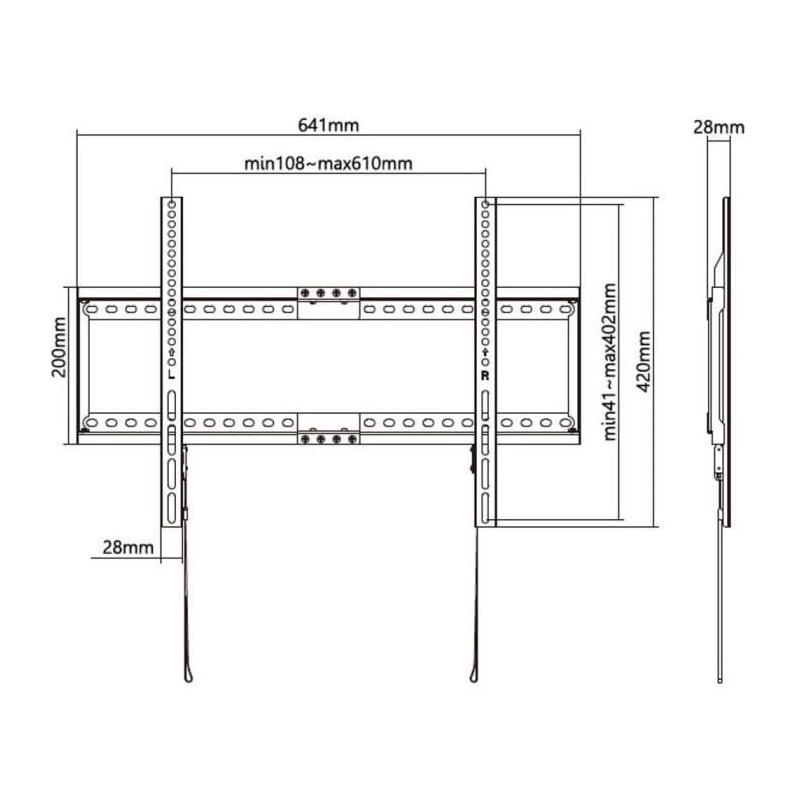 Support TV fixe SLIM Stell SHO 5210 - Fixation murale TV efficace