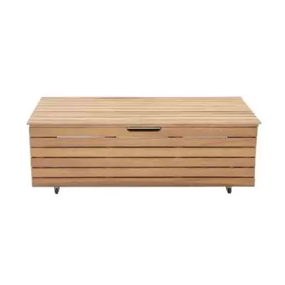 Coffre de jardin en bois exotique FSC - 190L - Avec roulettes