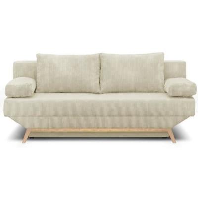 Banquette convertible 3 places beige velours côtelé - TEIJO