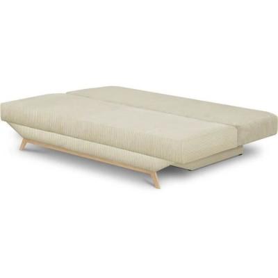 Banquette convertible 3 places beige velours côtelé - TEIJO