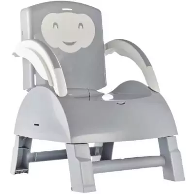 Rehausseur de Chaise 2 en 1 Gris Charme - Pratique et Élégant