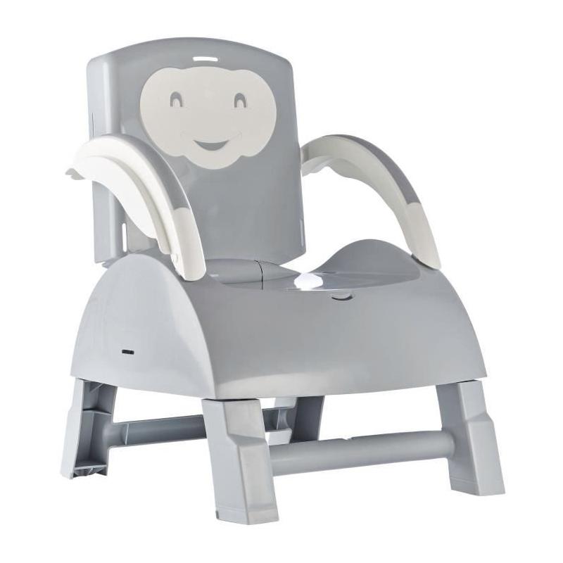 Rehausseur de Chaise 2 en 1 Gris Charme - Pratique et Élégant