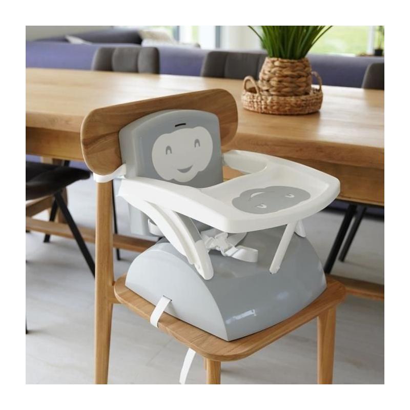 Rehausseur de Chaise 2 en 1 Gris Charme - Pratique et Élégant