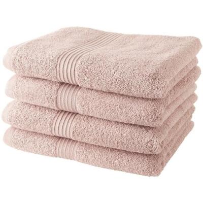 Lot de 4 serviettes de bain 100% coton - Rose des sables 