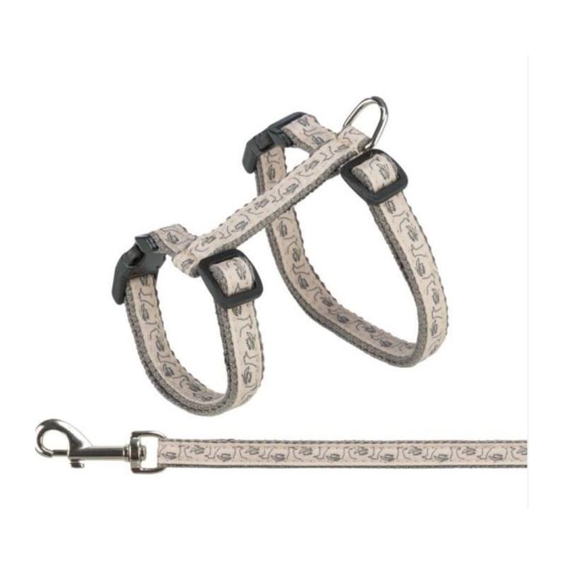 Harnais avec laisse TRIXIE - Gris / Rose 27–45 cm