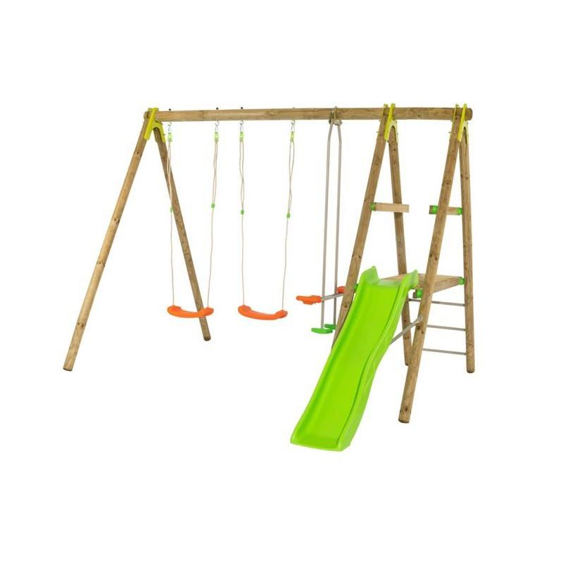 Station de jeux bois 2,30 m Topwood TUTTI - 6 enfants : L'amusement assuré!