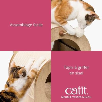 Meuble à griffer pour chat CATIT Vesper Minou - Aspect chêne