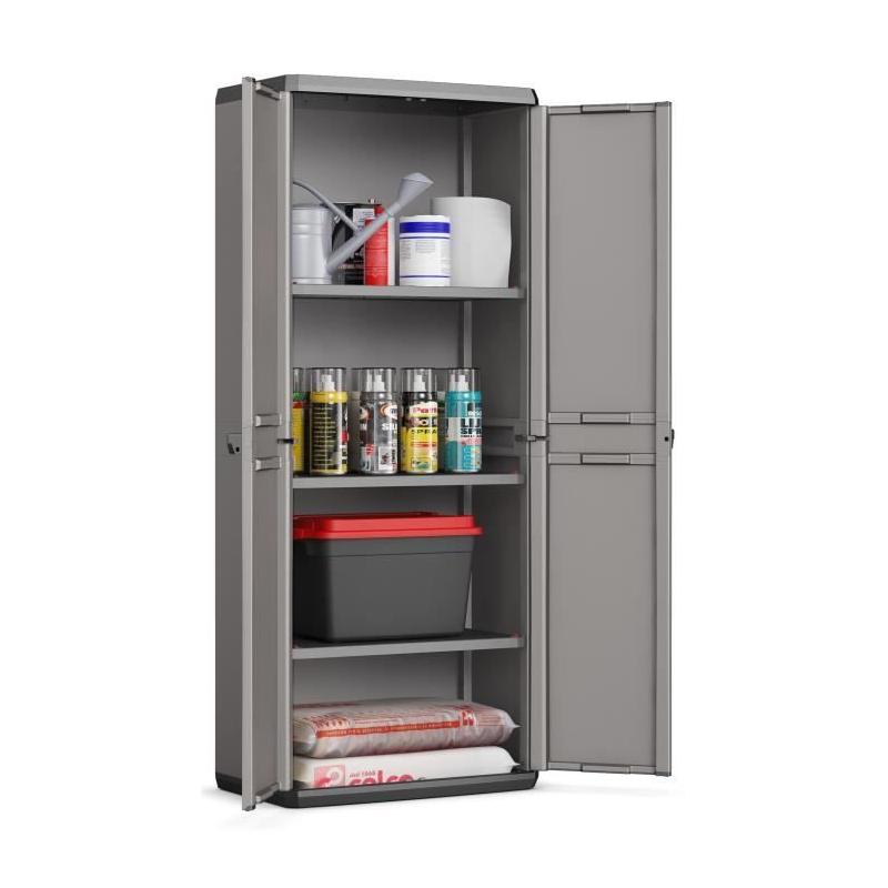 Armoire de rangement pratique pour atelier - KETER Più - Gris/Noir