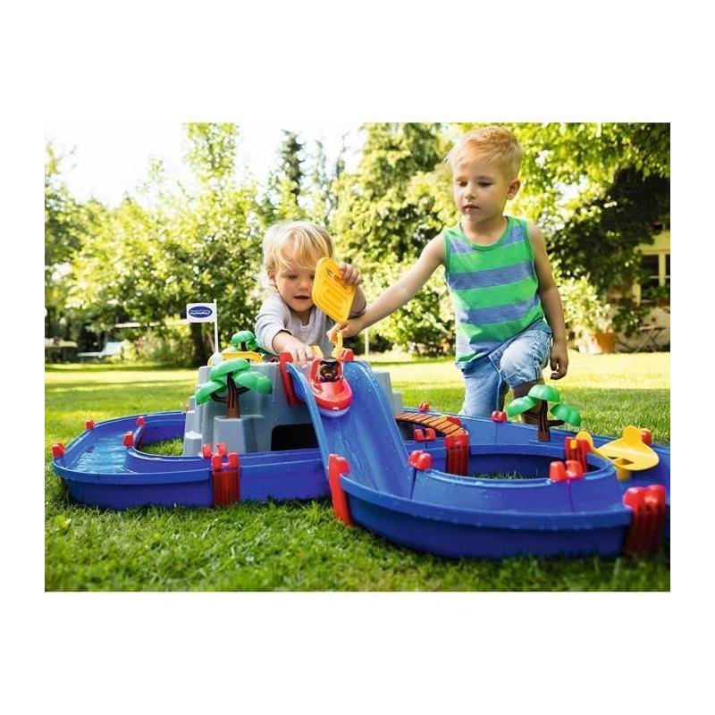Parcours d'eau Smoby AquaPlay - Mountain Lake - 2 bâteaux + 3 figurines - Pour enfants de 3 ans et plus