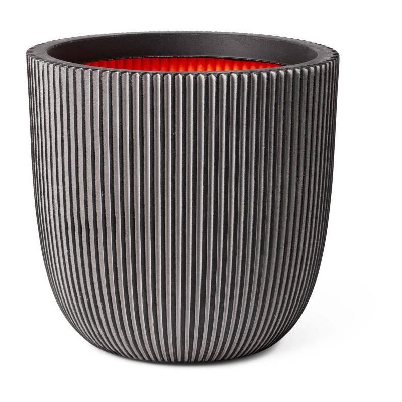 Pot de fleur boule anthracite Capi Europe Groove NL - 43 x 41 cm