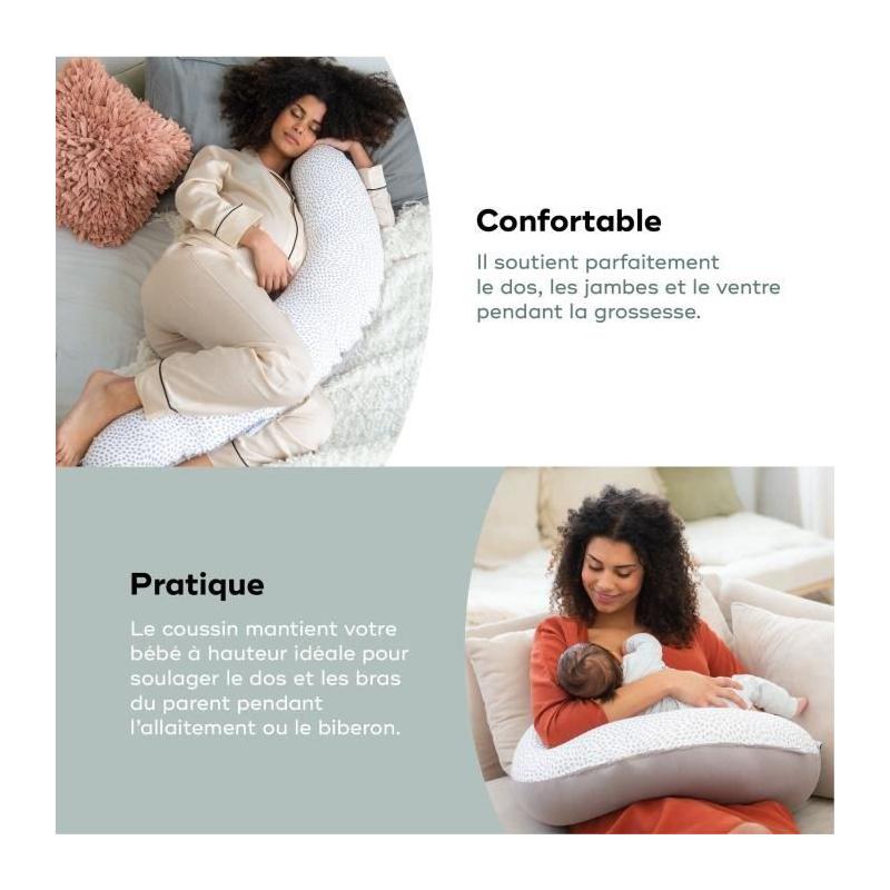 Coussin de Grossesse et d'Allaitement Buddy, Confort Optimal!