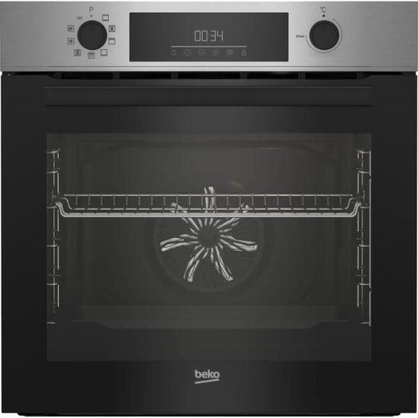 Four encastrable Pyrolyse Chaleur pulsée BEKO BBIM11300XMP Inox - Porte froide - 72L - 59,4 cm