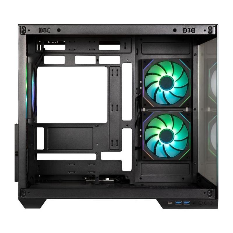 Boîtier PC BITFENIX Triton Cube ATX Noir : Verre trempé, USB-C et A-RGB