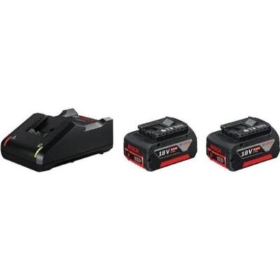 Set 2 batteries Bosch Professional GBA 18V 4,0Ah + Chargeur GAL 18V-40 C