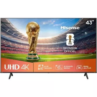 Hisense 43A6Q - TV LED 43 (108 cm) - 4K UHD 3840x2160 - HDR10+ - TV connecté - 3xHDMI 2.1 - WiFi