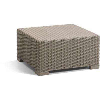 Ensemble salon de jardin résine tressée imitation rotin - 5 personnes - California Beige