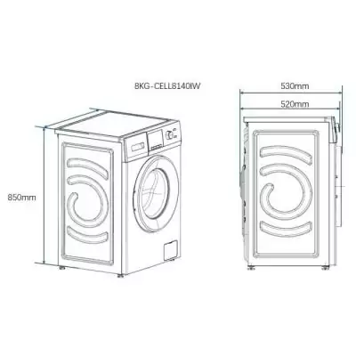 Lave-linge hublot Continental Edison 8kg - Moteur induction Lave-linge hublot Continental Edison 8kg - Moteur induction