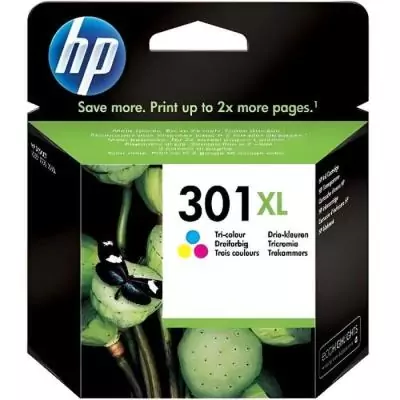 Cartouche d'encre HP 301XL trois couleurs authentique pour HP Envy 4505 et HP DeskJet