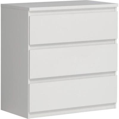 Commode CHELSEA 3 Tiroirs Blanc Mat - Pratique et Élégante