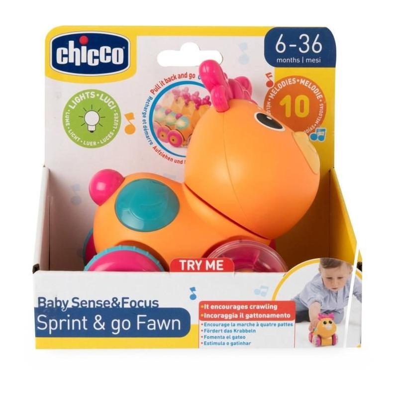 Doudou Chicco Faon Sprint&go Orange et Rose - Des 6 Mois