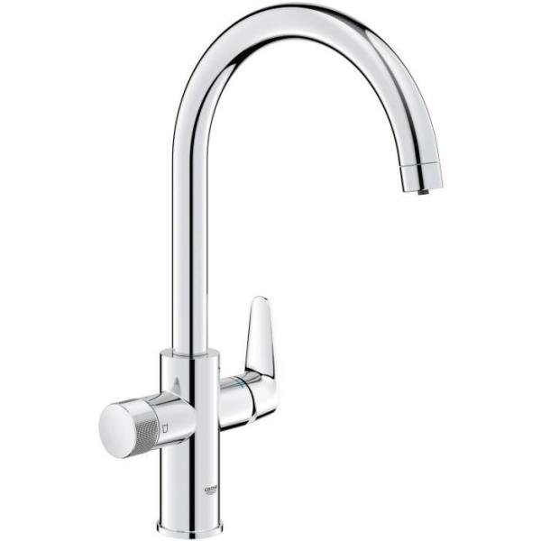 Robinet filtrant de cuisine - Chromé - Filtration de l'eau - Bec haut en C - Rotation 150° - GROHE Blue Pure StartCurve - 3059