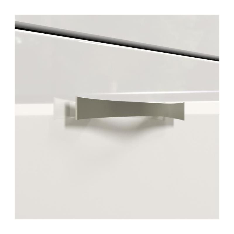 Ensemble salle de bain blanc brillant - 2 colonnes + meuble vasque + miroir
