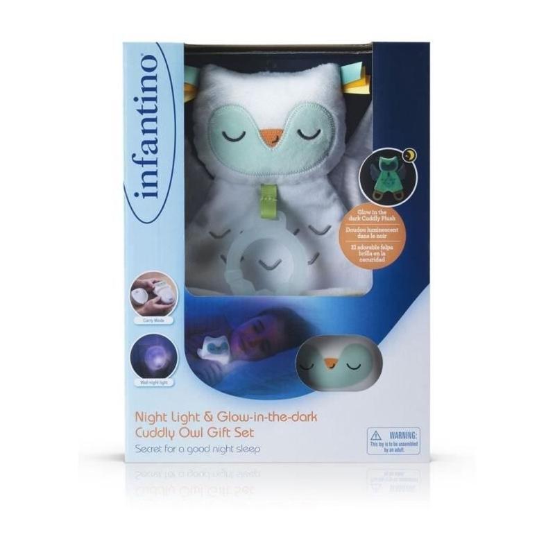 Coffret cadeau veilleuse et chouette lumineuse