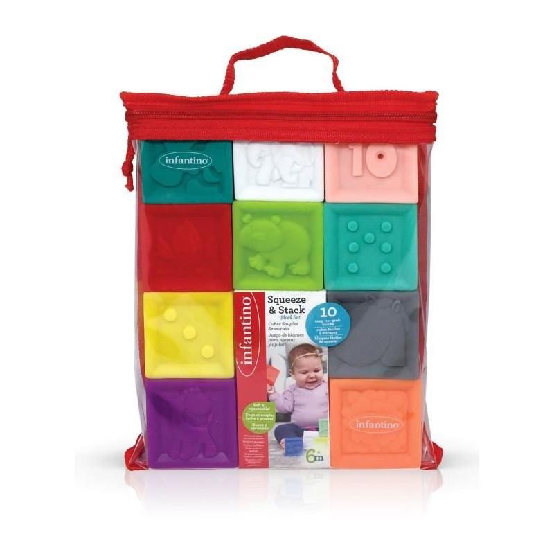 Sac vinyl INFANTINO avec 10 cubes souples - Sensoriels