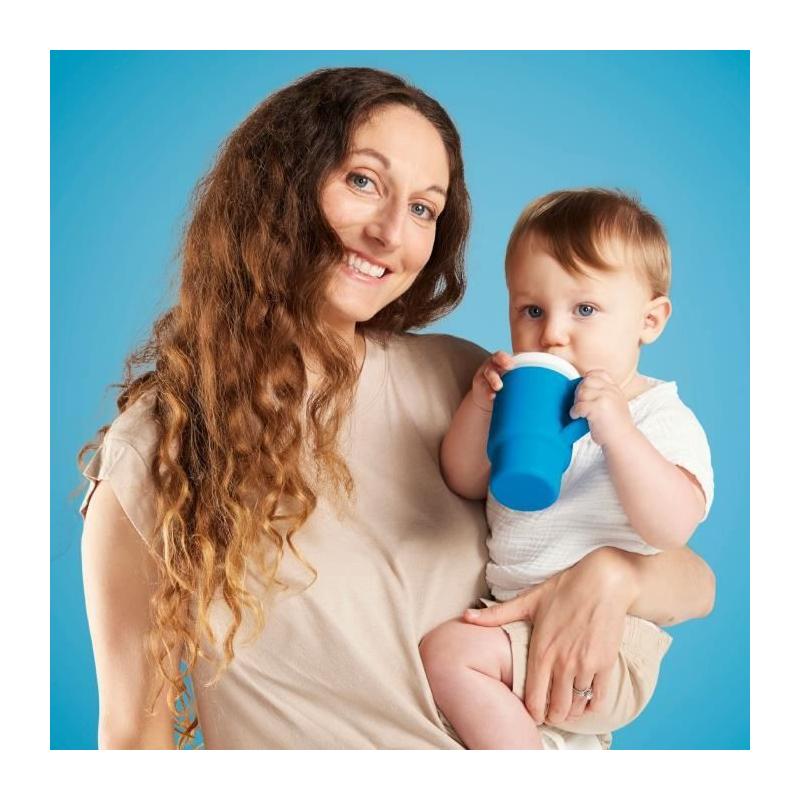 Tasse à bec INFANTINO en silicone bleu océan