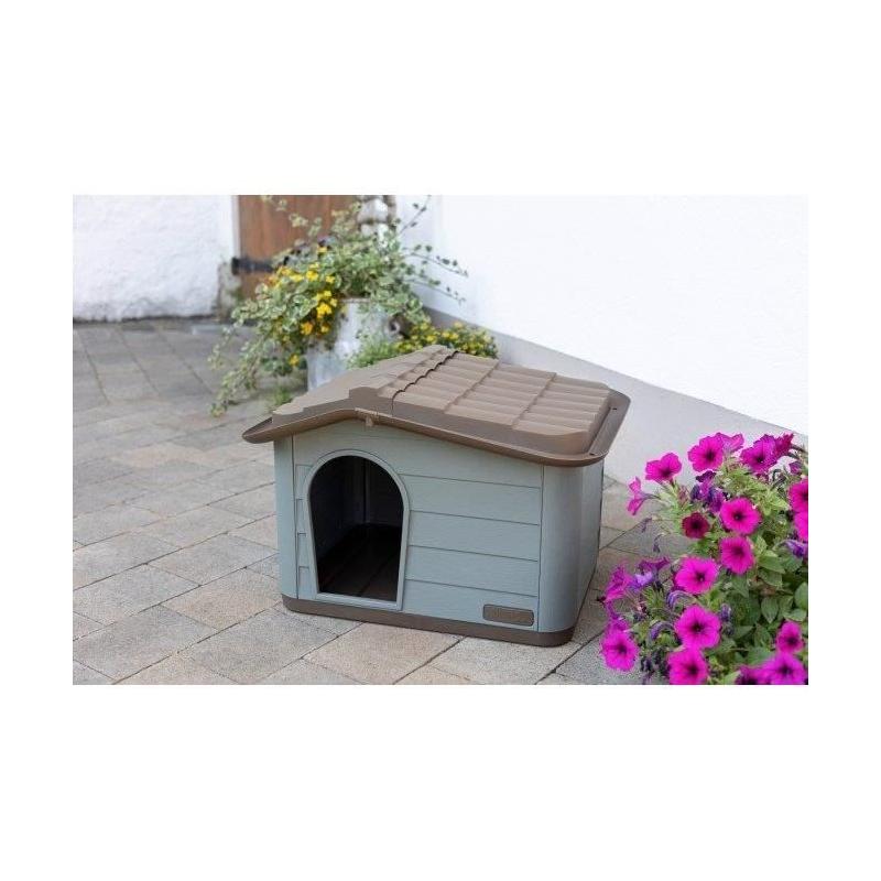 Niche extérieure pour chats ou chiens Taille M - Design moderne - Gris & marron