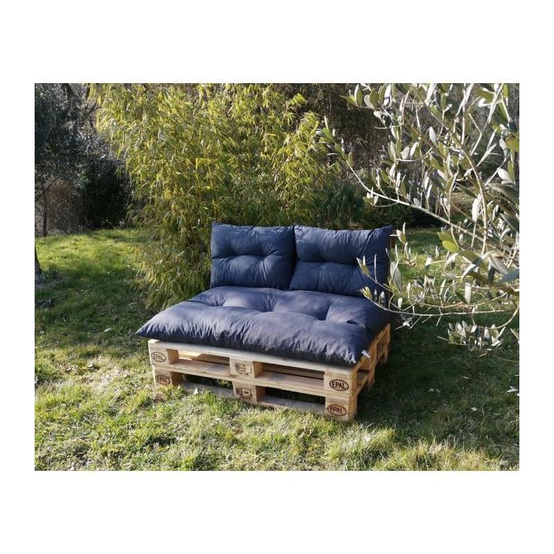Ensemble palette classique - Matelas ardoise + 2 coussins - JARDIN PRIVE