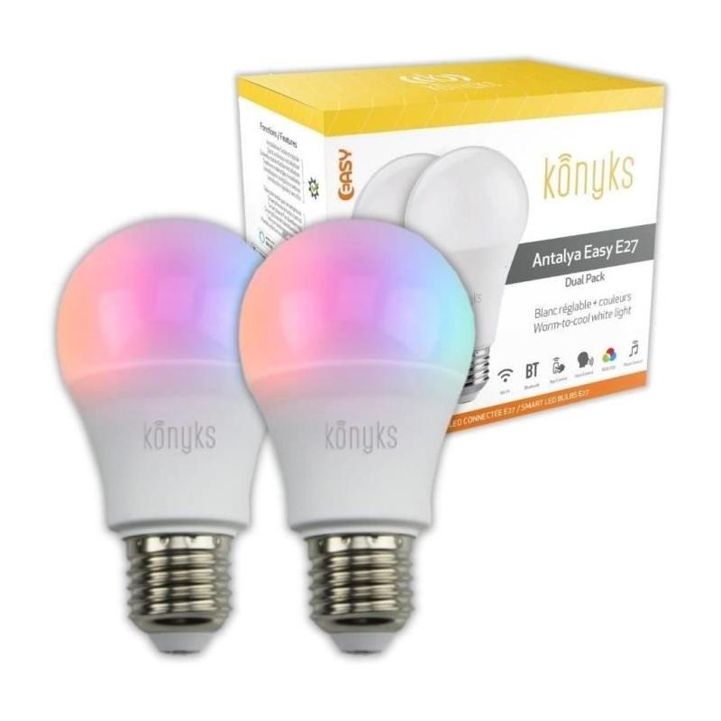 Ampoules LED KONYKS Antalya Easy E27 - Wifi + Bt - Couleurs + Blanc - 11W