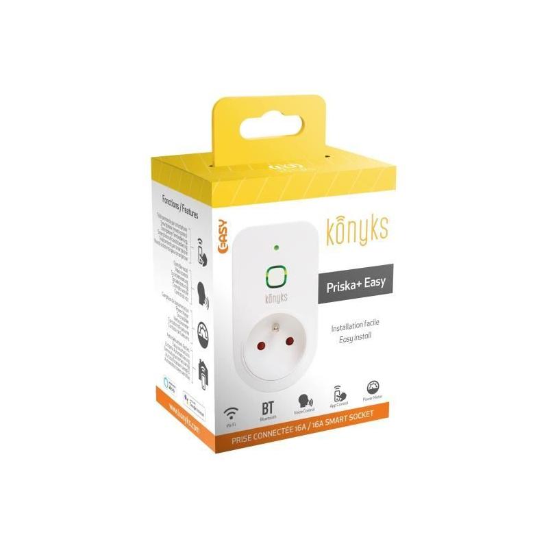 Prise connectée WiFi +BT, 16A, 3680W - Konyks Priska+ Easy