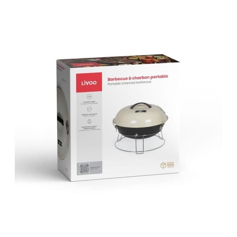 Barbecue à charbon portable LIVOO - Compact et pratique