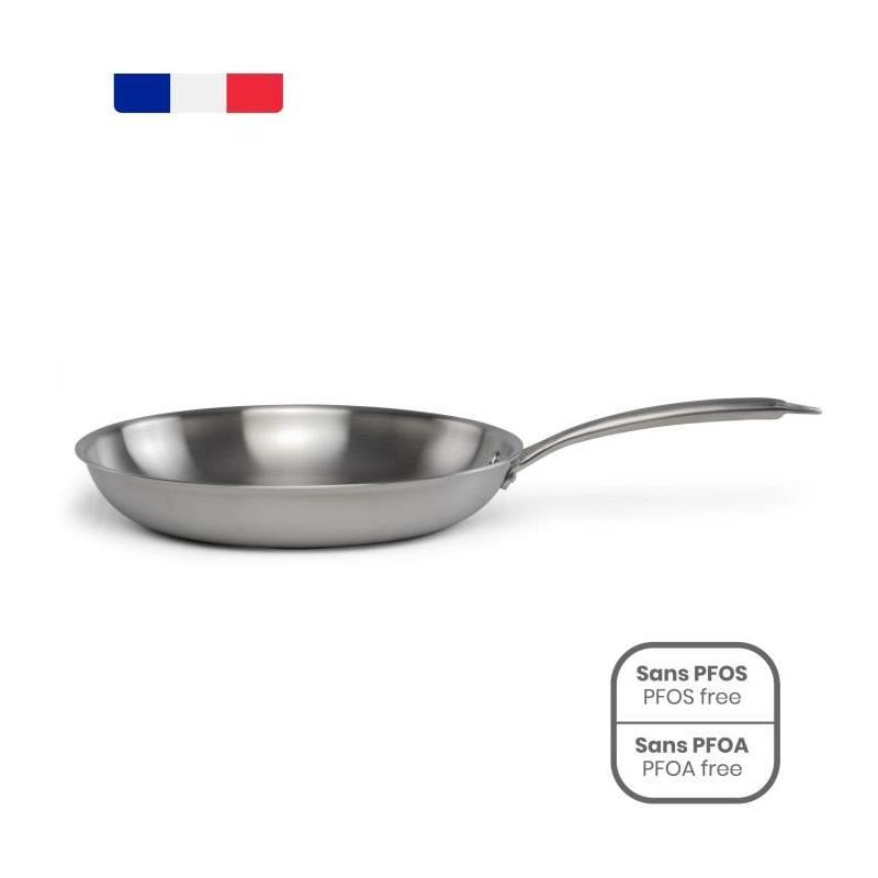 Poêle 28 cm inox Triply MEP159 - LIVOO: Made in France, Tous feux