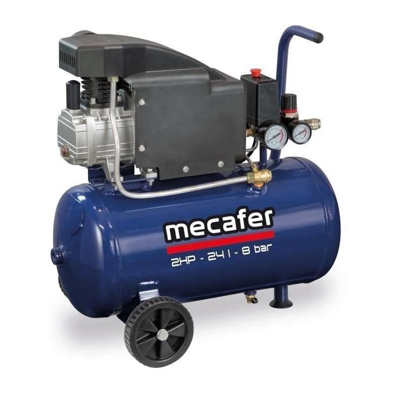 Compresseur MECAFER 24L Bleu 2HP - Puissant et Portable