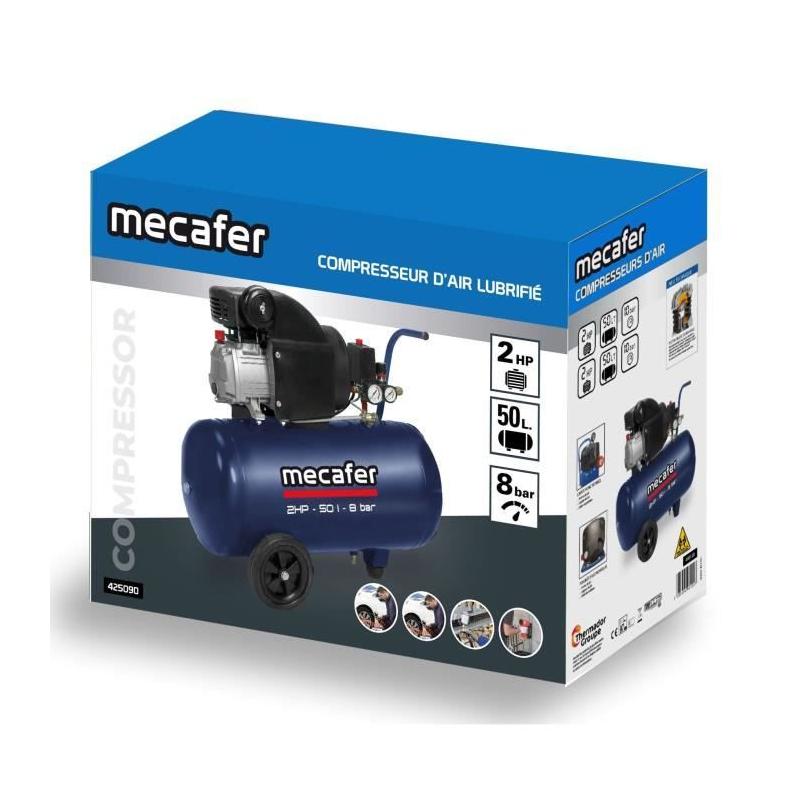Compresseur MECAFER 425794 Bleu 50L 2HP 8 Bar