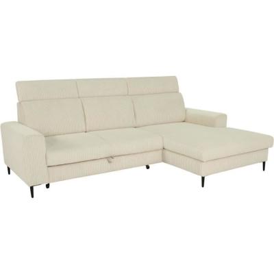 Canapé d'angle convertible 4 places NIZZA Velours Beige