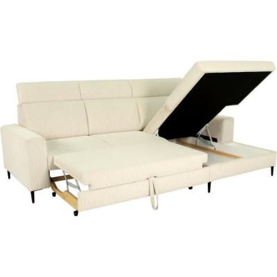 Canapé d'angle convertible 4 places NIZZA Velours Beige