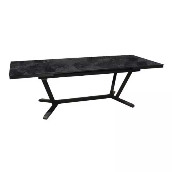 Table de jardin Vita graphite/magma en Aluminium 180/230/280 x100 cm - plateau Kedra