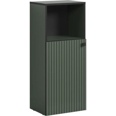 Meuble bas de salle de bain tendance - Vert sauge et noir