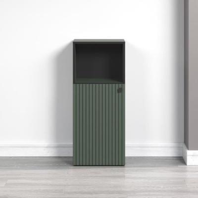 Meuble bas de salle de bain tendance - Vert sauge et noir