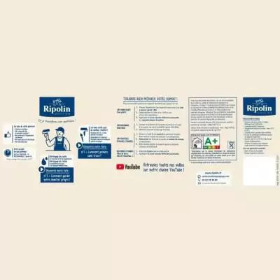 Peinture murale RIPOLIN pour toutes pièces - Gris souris satin - 2,5 L Peinture murale RIPOLIN pour toutes pièces - Gris souris satin - 2,5 L