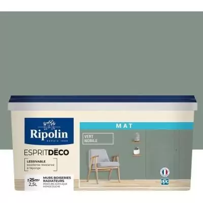 Peinture décorative murale intérieure vert nobile mat RIPOLIN - 2,5L