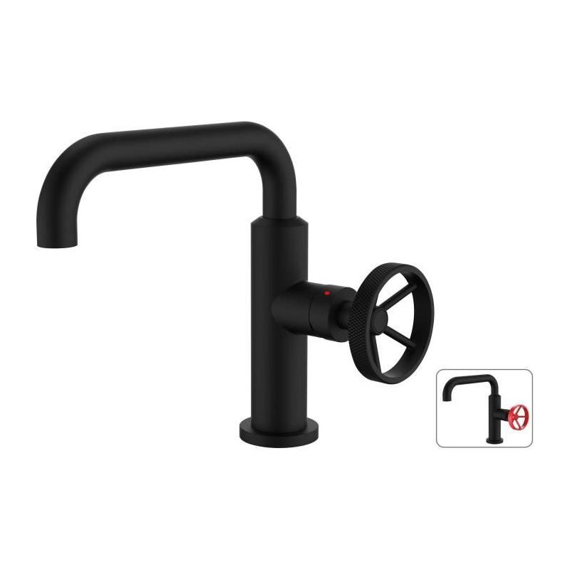 Mitigeur lavabo industriel ROUSSEAU - Design mobile - Noir