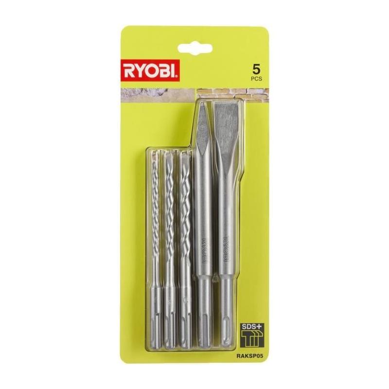 Ensemble de forets et burins SDS+ pour percer et buriner - RYOBI
