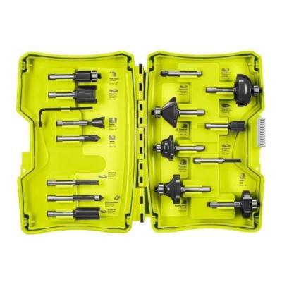 Coffret 15 fraises panachées 6 mm + clé pour défonceuses - RYOBI