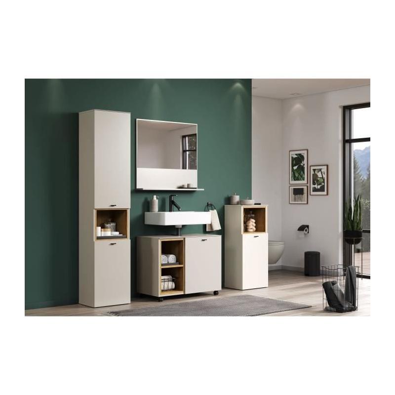 Ensemble Salle de bain Cachemire - Colonne + Miroir + Meuble - L180cm